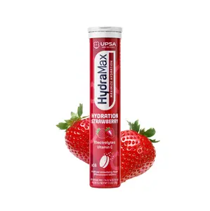 HydraMax Hydration Effervescent Tablets – Electrolytes with Vitamin C, Strawberry Flavor, 16 Tablets