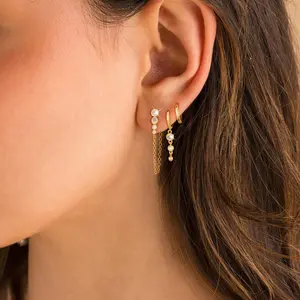 Greenish Spring Jewelry 6 Pcs Women's Elegant Earrings Set-Dangling Delicate Stacking Hoop Earrings ,With beautifully packaged  gift, Perfect for Any Occasion Daily & Party Decoration,Valentine's Day Gift