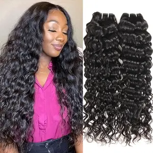Long Thick Water Wave Bundles  Human Hair Bundles 1 3 4 PCS Brazilian Hair Weave Bundles