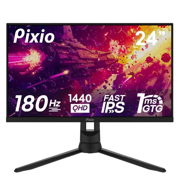 Pixio PX24Q PRO Gaming Monitor for PC, 24in Compact Fast IPS Panel, 180Hz Refresh Rate, 1ms GTG Response Time, QHD 1440p High-Resolution Display, IPS Computer Monitor, Fast Ips Panel Computer Monitors