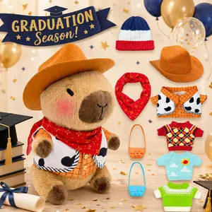 10.2 in Capybara autism support Plush cute present stuffed animals design toy kawaii lover – Cowboy Style Graduation Gift – Soft doll Standing Huggable comfort Plush