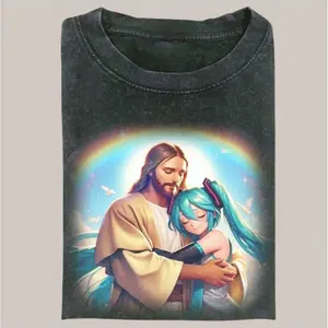 Jesus and Hatsune Miku Shirt, Jesus Shirts,Hatsune Miku Shirt, Unisex vocaloid Shirt Gift, Fun Graphics, Trendy Outfits, Stay