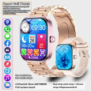 HD smart sports call bracelet, Touchscreen sport watch, unisex, full-screen touch display, supports answering calls and message notifications, weather updates, sports tracking, music playback, remote photography, compatible with Android and iPhone