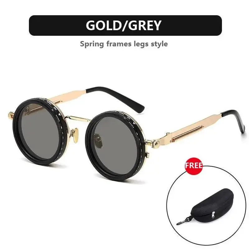 Unisex Classic Polarized Round Sunglasses - ND9 Lens, Adjustable Dimming, Retro Punk Trendy Sporty Stylish Design, UV400 Protection, for Men, Fishing & Outdoor Activities, Classic Polarized Sunglasses, Trendy Sporty Sunglasses