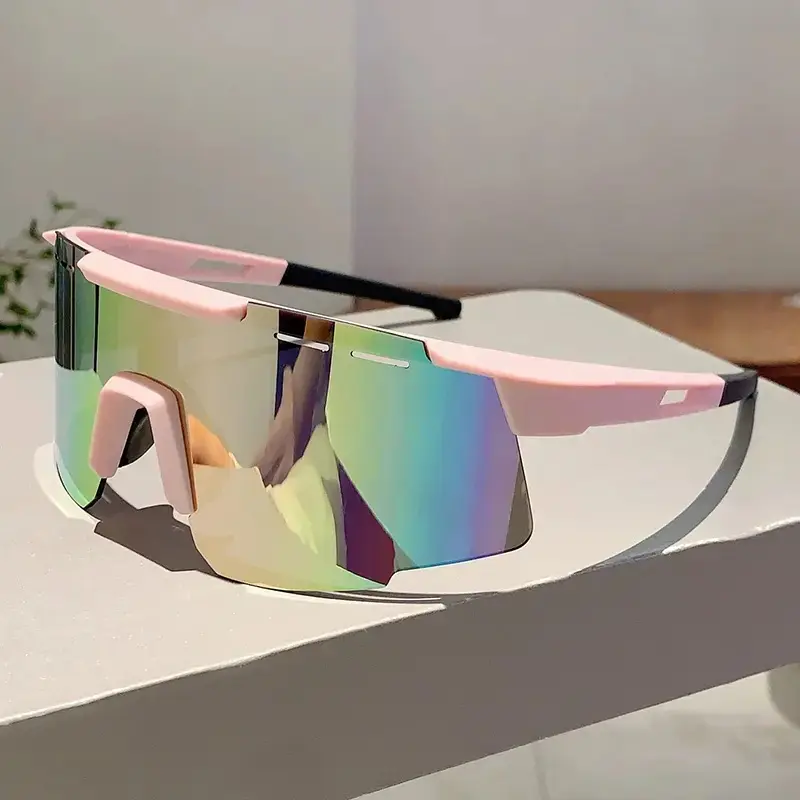 Unisex Oversize Wide Frame Anti-UV Cycling Sunglasses - Road Cycling Gear, Bike Accessories, No Bag Included, for Outdoor Sports (As Shown)