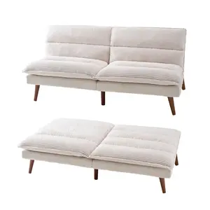 70'' Corduroy Convertible Futon Sofa Bed, Convertible Sleeper Chair with Pillow Foldable Mattress with Back Support, Portable Comfy Floor Sofa Lounge Fold Out Chair Bed for Living Room Bedroom 70'' Corduroy Convertible Futon Sofa Bed, Convertible Sleeper Chair with Pillow Foldable Mattress with Back Support, Portable Comfy Floor Sofa Lounge Fold Out Chair Bed for Living Room Bedroom