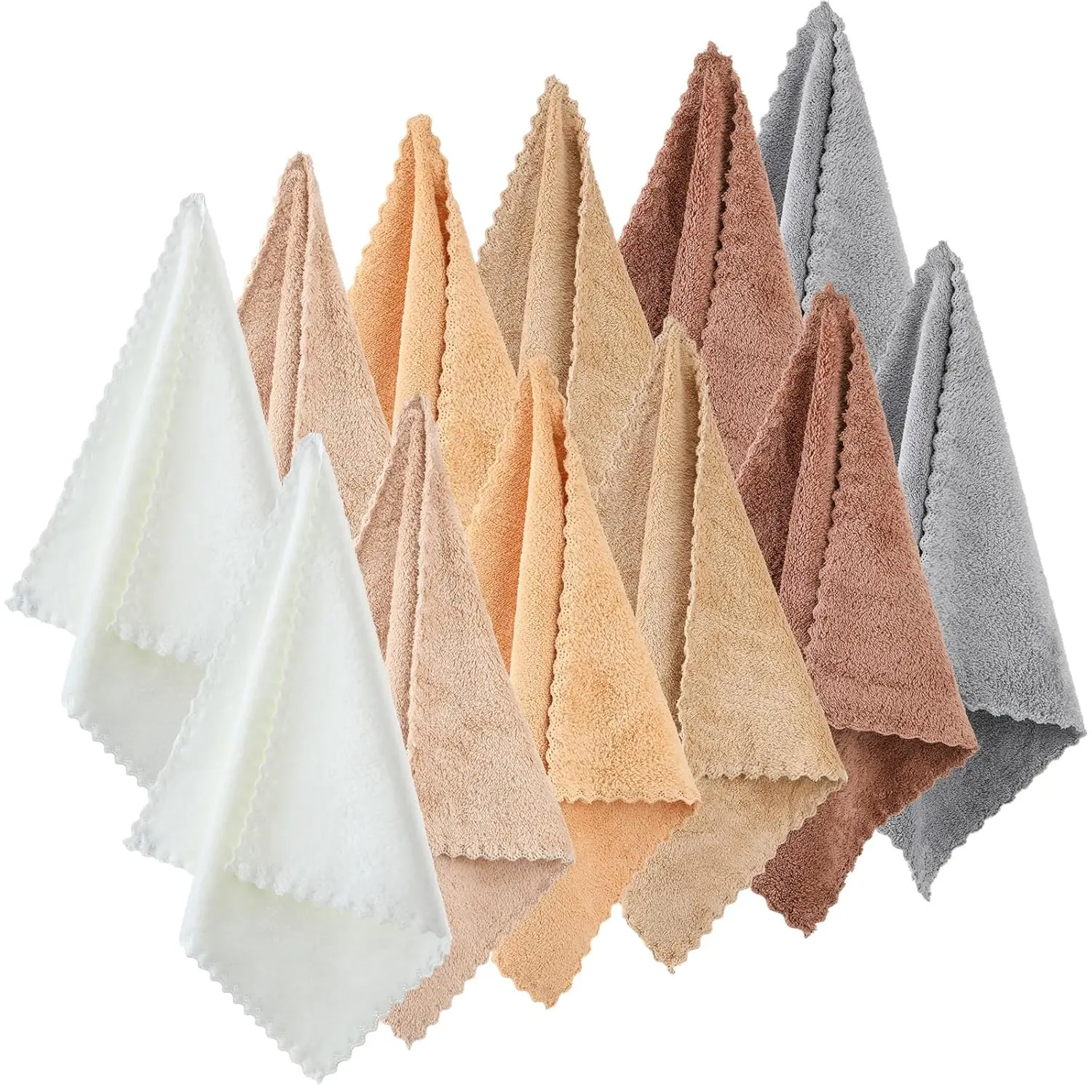 12 Pieces Face Wash Cloth 12 x 12 in Makeup Remover Cloths Towel Coral Velvet Facial Microfiber Soft Fast Drying Facial Cleansing Towel for Face