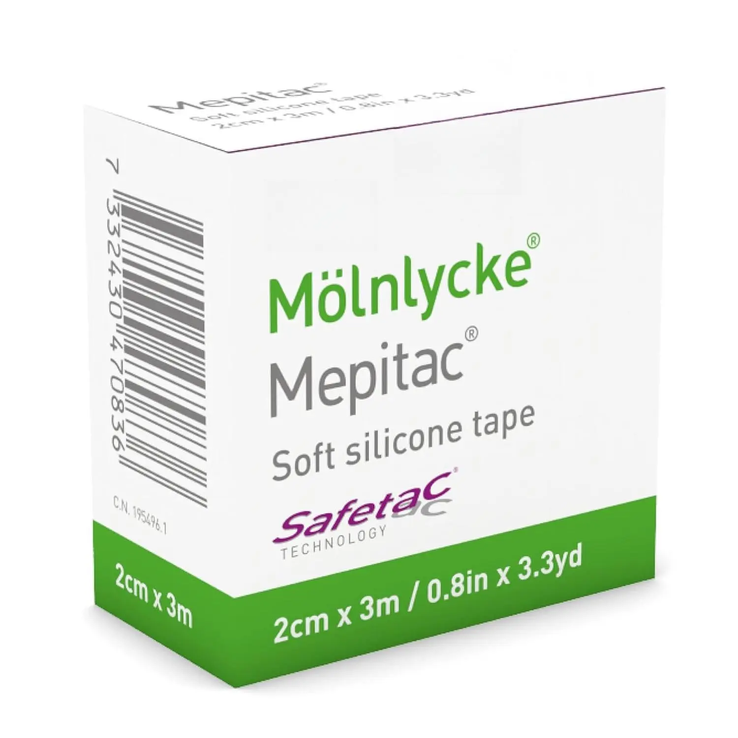Mepitac 298300 Soft Silicone Tape 2cm x 3m Safetac Technology Breathable Moisture Proof for Sensitive Skin