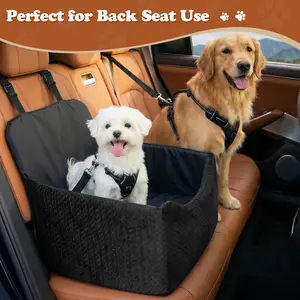 【TikTokShopStockUp】 Dog Car Seat for Small Dogs & Cats, All-Season Reversible Design, Enclosed Pet Car Seat with Seat Belt Straps, Non-Slip Waterproof Travel Bed for Car & Outdoor Use Summervibes petlovers outdoorfun