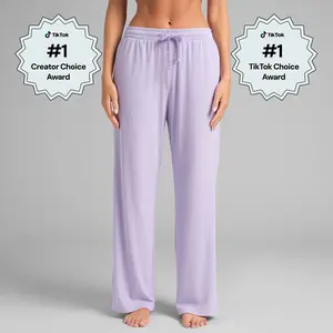 Comfrt | Rib Contour Pant | Ribbed Straight Leg Lounge Pants for Women, Soft Casual Bottoms