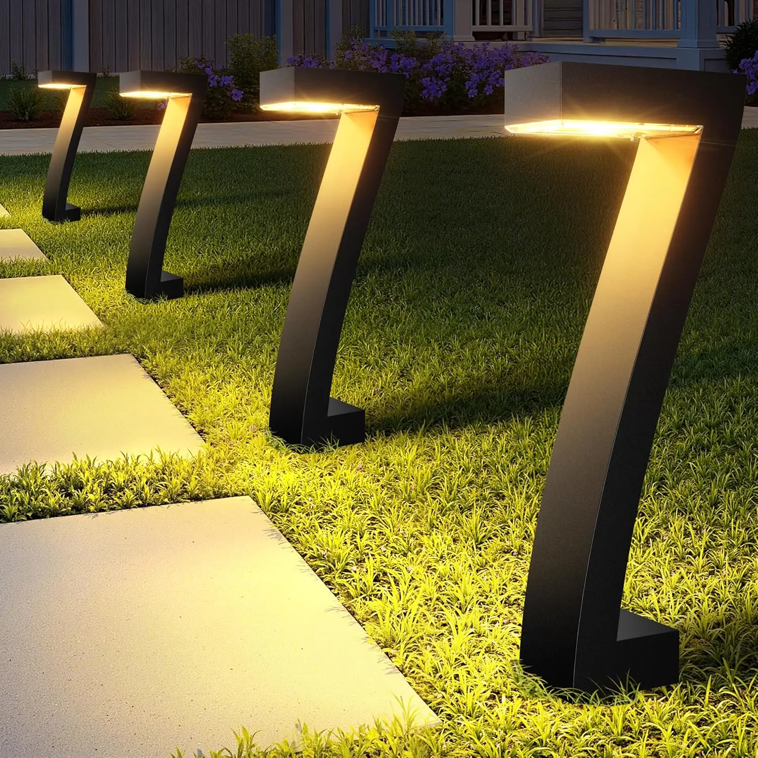 KOOPER Solar Landscape Lights Outdoor (6-Pack) - Lighted Solar Decking & Patio Lighting, Dusk-to-Dawn Auto On/Off, 12 Hrs Runtime, Low Voltage, Weather-Resistant, for Outdoor Patio, Yard Visibility