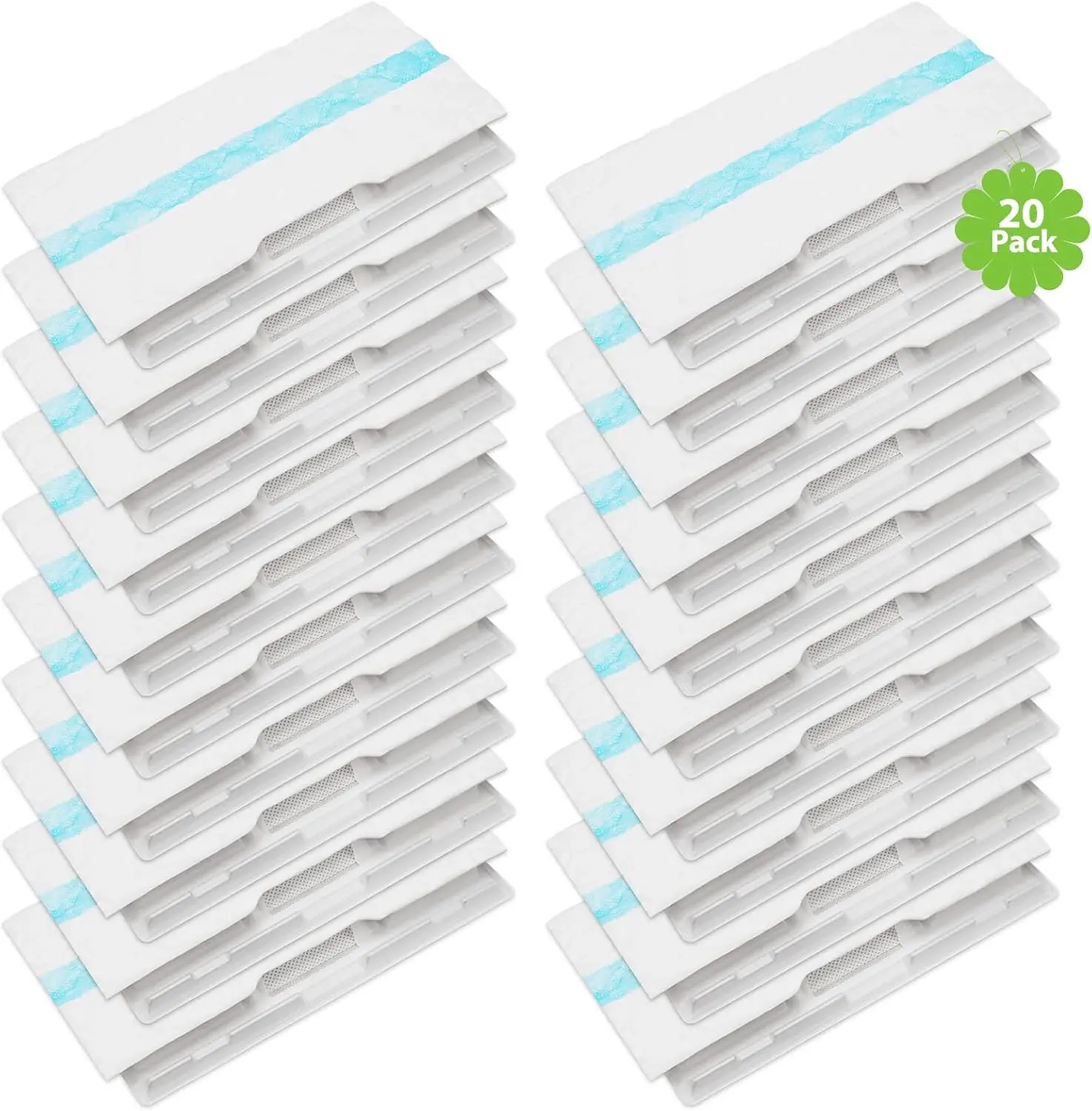Shark VACMOP 20 Pack Disposable Hard Floor Vacuum & Mop Pad Refills for VM252 VM250 VM200 VMP30 Absorbent Replacement Pads
