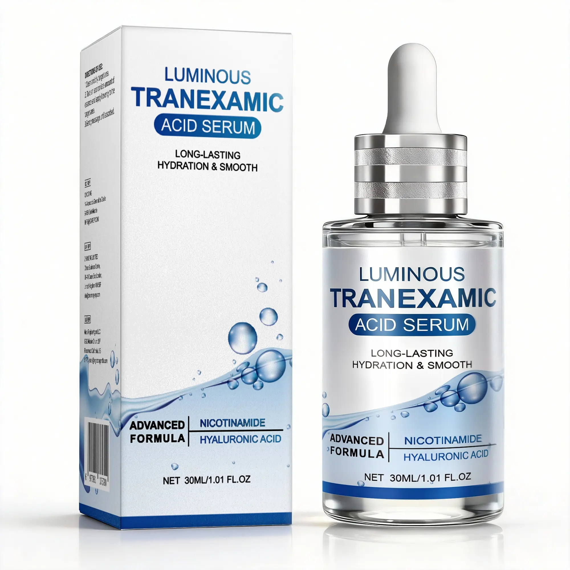 Tranexamic Acid Serum, Faded Brightening Facial Serum, Brightening Serums, Brightening White, Dark Spot Remover, Reduces Skin Discoloration, Contains Hyaluronic Acid & Niacinamide, Liquid Form, Non-Flammable, 10 Units