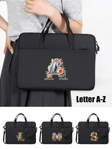 New Floral Print Laptop Bag, Shoulder & Handbag, 26 Letter Pattern, Casual Style, Suitable for Women, Shopping & Travel, Gift Idea, Laptop Work Bag