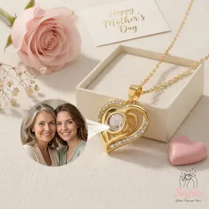 Sofia Heart Projection Photo Necklace, Projection Jewelry for Women, Personalized Memorial Picture Gift, Mother's Day gift, Best Friend Gift, Birthday Gift for Her