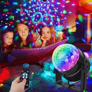 1pc USB Powered RGB Disco Ball Light with Remote Control, Rotating Dj Strobe Light for Party and Home Atmosphere