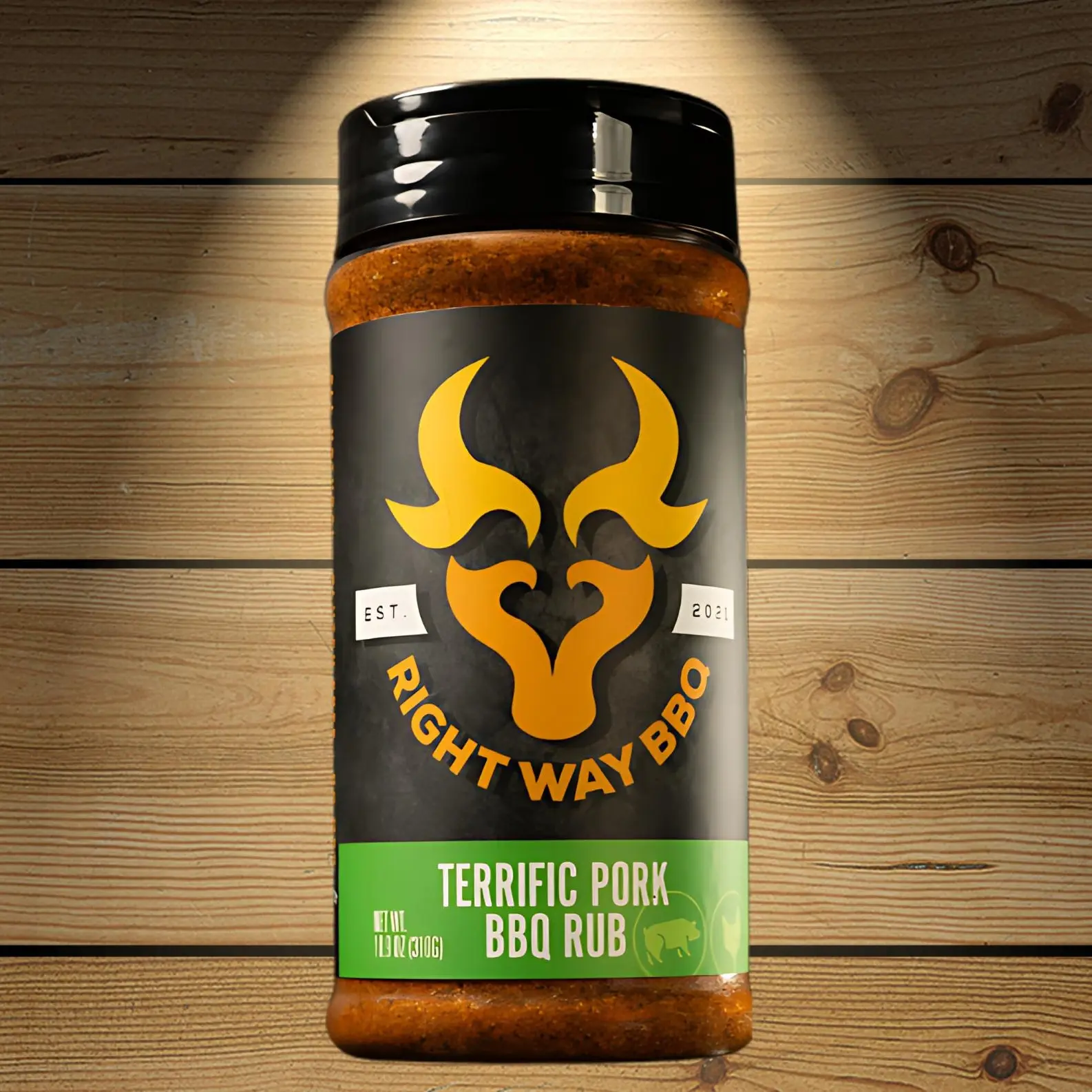 Right Way BBQ Terrific Pork BBQ Rub with Natural Smoke Flavor - Gluten-Free, Sugar-Free, No MSG, Low Sodium - Perfect for Ribs, Chops, and Pulled Pork - Spice