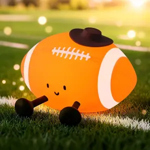 Rugby Shaped LED Night Light, Rechargeable 3 Level Dimmable Silicone Night Lights，Funny Office Desk and Home Bedroom Lighting Decor ，Perfect Gift For Family and Friend，Birthday gift