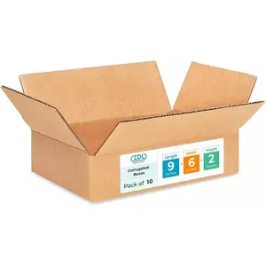 Small Moving & Shipping Boxes 9x6x2 inches (10-Pack) - Extra Strength 200 lb vs Regular - Corrugated Cardboard Boxes for USPS/UPS/FEDEX - Packaging Box - Small Shipping Box by IDL Packaging