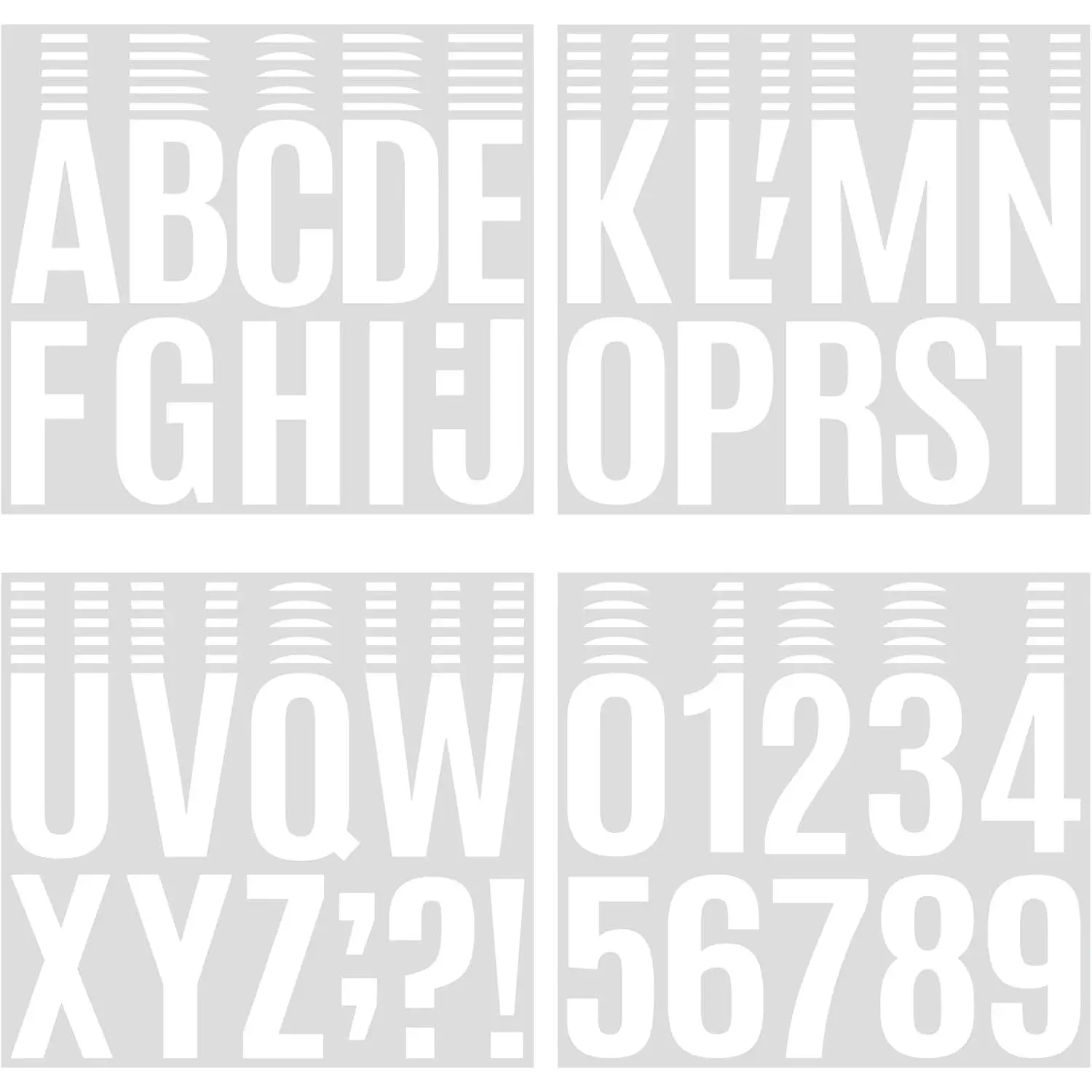 258 count  4" Self-Adhesive Vinyl Alphabet & Number Stickers for Mailboxes, Signs, Windows, Doors, , , Business, and Lockers - White