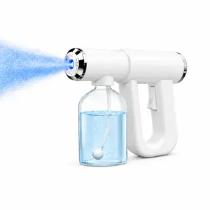 Portable Disinfectant Mist Sprayer & Humidifier with Blue Light, Rechargeable Handheld Nano Spray Gun, Fine Mist Atomizer for Home, Car, Office, Plants & Daily Cleaning