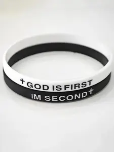 2-pack-GOD IS FIRST BRACELET I AM SECOND Motivational Message man BRACELET Thin style Religious Easter Gifts Springtok Helloween, Personalized Jewelry Gift, Fashionable Bracelet