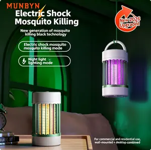 【MUNBYN Electronic Mosquito Zapper】 - UV LED Fly and Gnat Trap, Chemical-Free, Portable Indoor Device for Bedroom, Living Room