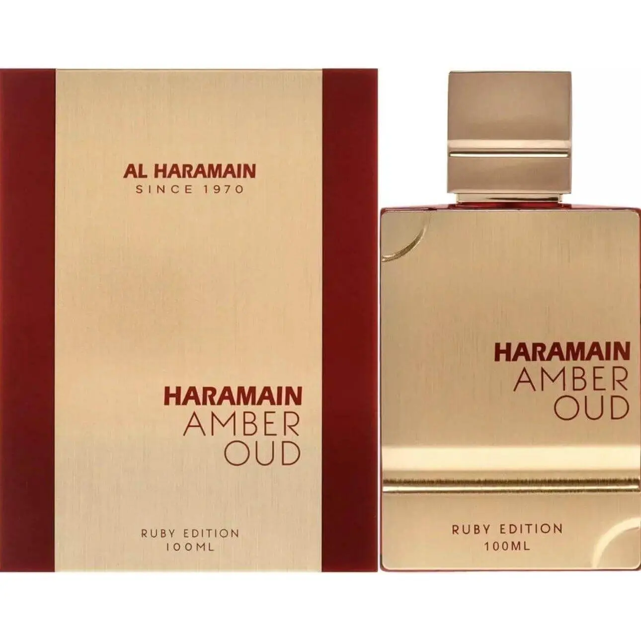AL HARAMAIN Amber Oud Ruby Edition EDP, Spiced Aromatic Fragrance with Saffron and Bitter Almond, Unisex Daily Use Scent, 3.4 fl oz, Daily Use Fragrance