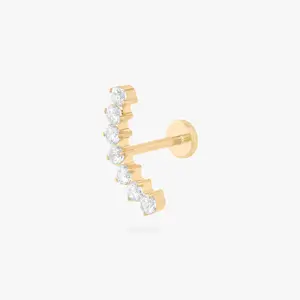 Studs Curved CZ Bar Flatback Stud