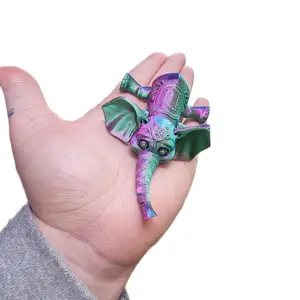 3D Printed Mini Elephant Toy Sculpture Gift