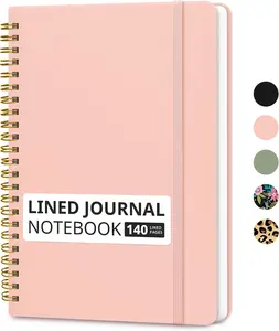 Lined Spiral Journal Notebook for Women & Men, 140 Pages, College Ruled Hardcover Notebook for Work & Note Taking, Journals for Writing, A5(6"x8") - Pink