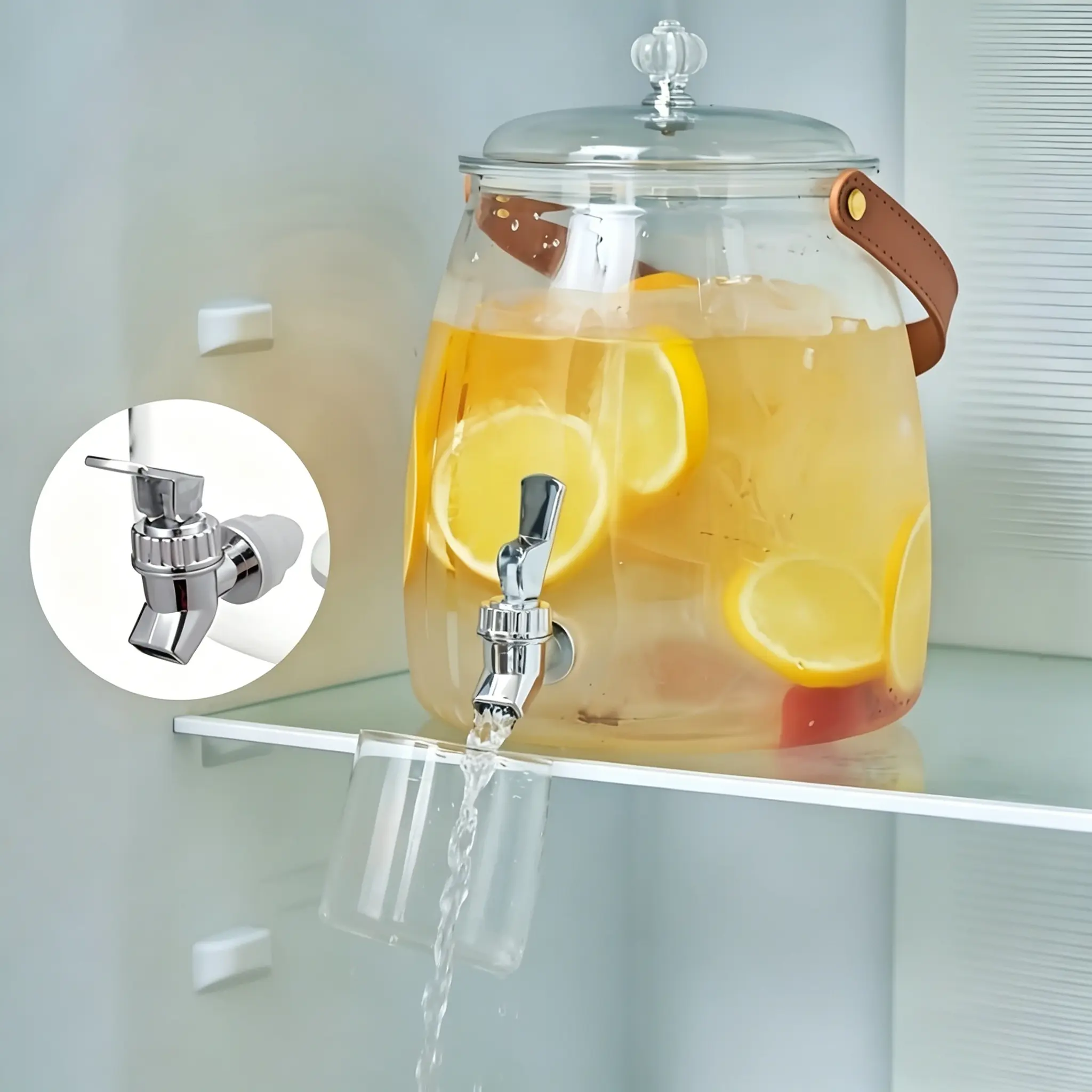 Transparent Beverage Containers with a Tap Lemonade Jug, Drink Pitcher Perfect for Outdoor Camping, Festive Parties, And Family Gatherings! Plastic Water Pitcher