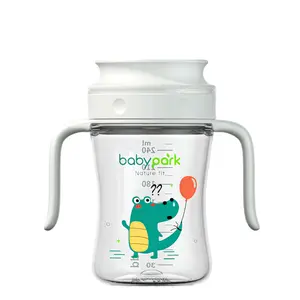 360 Degree Children's Training Cup with Handle 8 Ounces Eco Friendly Bottle for Baby Travel Friendly Nature Fit