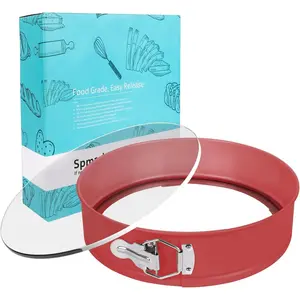 10 Inch Glass Bottom Springform Pan, Nonstick Cheesecake Pan with Silicone Seal for Easy Release, Leak-Proof, Great Gift for Baking Lovers