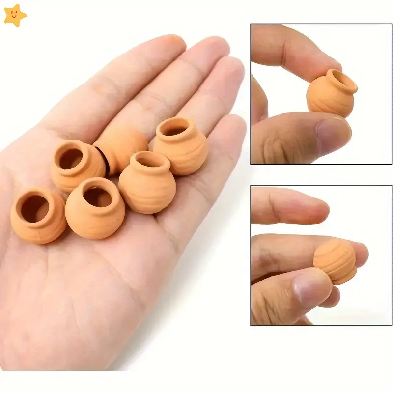 1 Set of 8 Tiny Thumb Sized Porcelain Pots for Propagating Succulent Leaves Nostalgic Round Ceramic Planters Perfect Indoor Kitchen Decor
