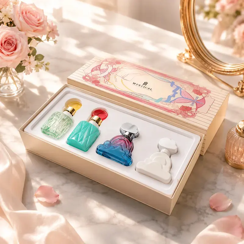 MYSTICAL Floral Perfume for Women | Lychee, Rose & Sandalwood 4x30ml | Aesthetic Cloud Bottle | Perfect Birthday Present | perfume for women, long lasting women perfumes, perfumetiktok distinct scent
