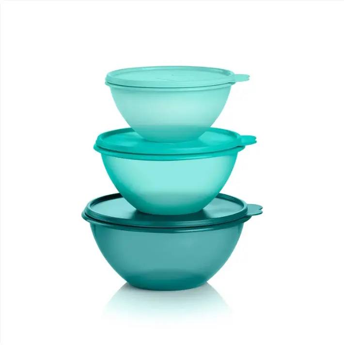 Tupperware Classic Wonderlier Airtight Food Storage Bowl Set - 3-Piece Eco-Friendly Tableware for Serving, 10½ Cups