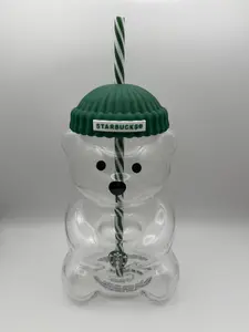 Starbucks 2026 Limited Edition Barista Bear Glass Tumbler 590ml Cup Drinkware