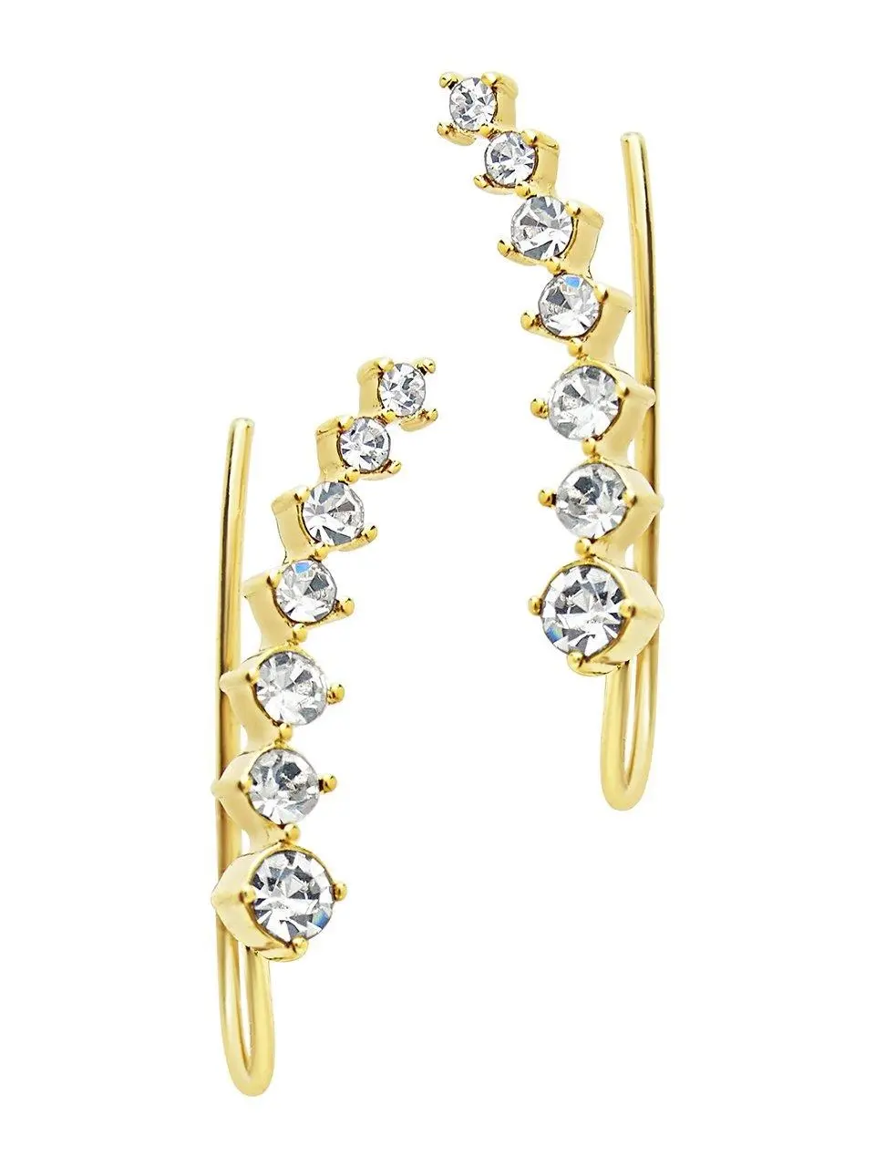 Graduated CZ Crawler Earrings