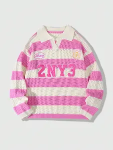 Men's Y2K Fashion Casual Knit Sweater, Long Sleeve Drop Shoulder Design, Loose Fit Daily Wear, Perfect for Streetwear & Outdoor Activities