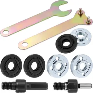 Drill Angle  Adapter Conversion Kit, with 6mm and 10mm Mandrel Arbors 3 sets  Flange Nuts and Spanner Wrench Heavy Duty Drill to  Converter for  Polishing Sanding