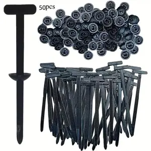 50 Pcs Nylon Zip Tie Clips, Self-Locking Zipper Fasteners, Multi-Purpose Automotive Plastic Cable Ties for Car Maintenance