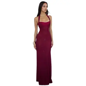 2026 Solid Color Sexy Backless Waist Slim Fit Mermaid Dress