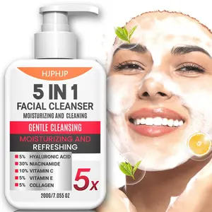 5 In1 Facial Wash Cleanser, Facial Cleanser, Specially Designed To Address Dullness, Roughness,Gentle Exfoliating Formula Effectively Cleanses Away Excess Oil, Dissolves Blackheads, And Refines Pores, Helping To Brighten The Complexion-200G