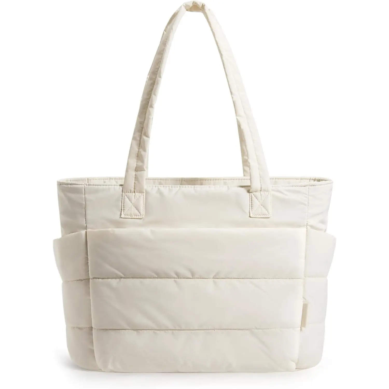BAGSMART Women's Lightweight Puffy Tote Bag with Compartments - Shoulder Handbag for Travel, Work, Back to School Haul - Cosmetic & Gym Organizer Bag for On-the-Go Ladies