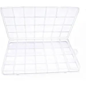 28 Grids Plastic Bead Organizer Box, Organizer Container Storage Box, Dividers for bead arts and crafts.