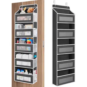 Over the Door Organizer Storage, 5 shelf Hanging Organizer with 5 Large Capacity Pockets, Anti Tilt 44 lb Load Behind Door Storage for Bedroom, Bathroom, Pantry, Nursery