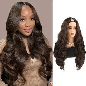 V Part Wig 24inch for Black Women Long Synthetic Wig Heat-Resistant Soft Comfortable No Glue Easy Wear Glueless Straight Convenient Wigs with SummerVibes