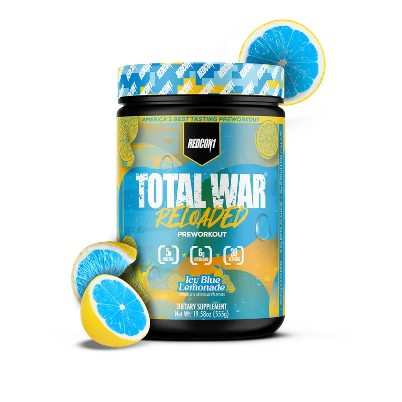 REDCON1 Total War Reloaded Pre Workout Powder - Creatine, Beta Alanine + L-Citrulline Malate Keto Friendly for Men & Women with 350mg of Caffeine - Fast Acting (30 Servings)