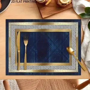 2D flat printing, 2-piece/4-piece/6-piece/8-piece modern geometric pattern series decorative placemats, placemats - suitable for home dining tables and coffee tables, brand new high-quality placemats, heat-resistant mats